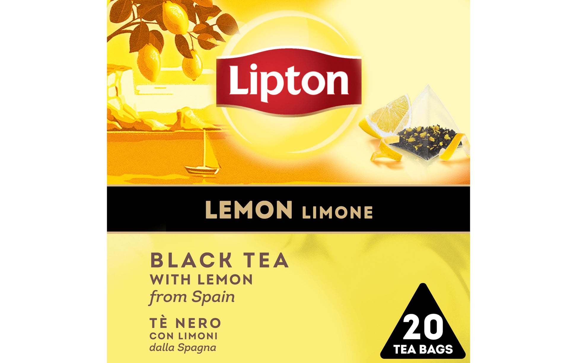 Lipton Schwarztee Zitrone – Teebeutel 20 Beutel – Fairtrade
