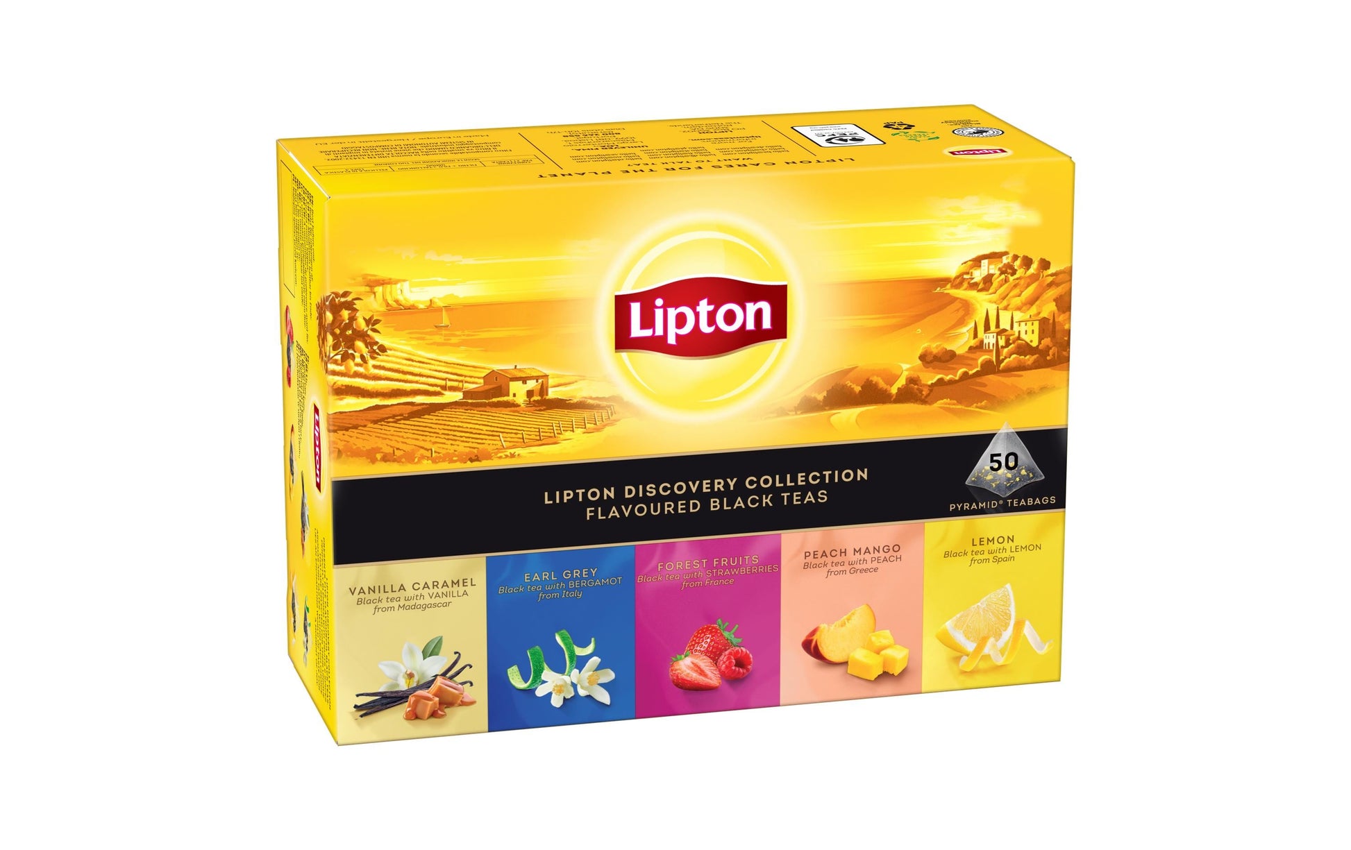 Lipton Schwarztee Discovery Collection – Teebeutel 50 Beutel – Fairtrade