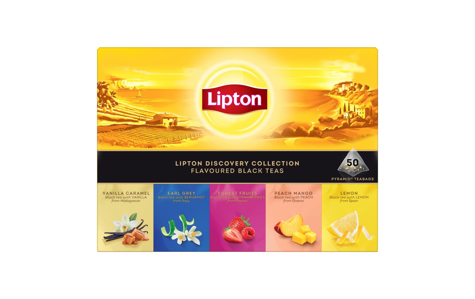 Lipton Schwarztee Discovery Collection – Teebeutel 50 Beutel – Fairtrade