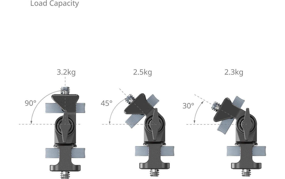 SmallRig 4886 Monitor-Halterung – 1/4-20" Gewinde, 360° drehbar – Aluminium, Schwarz