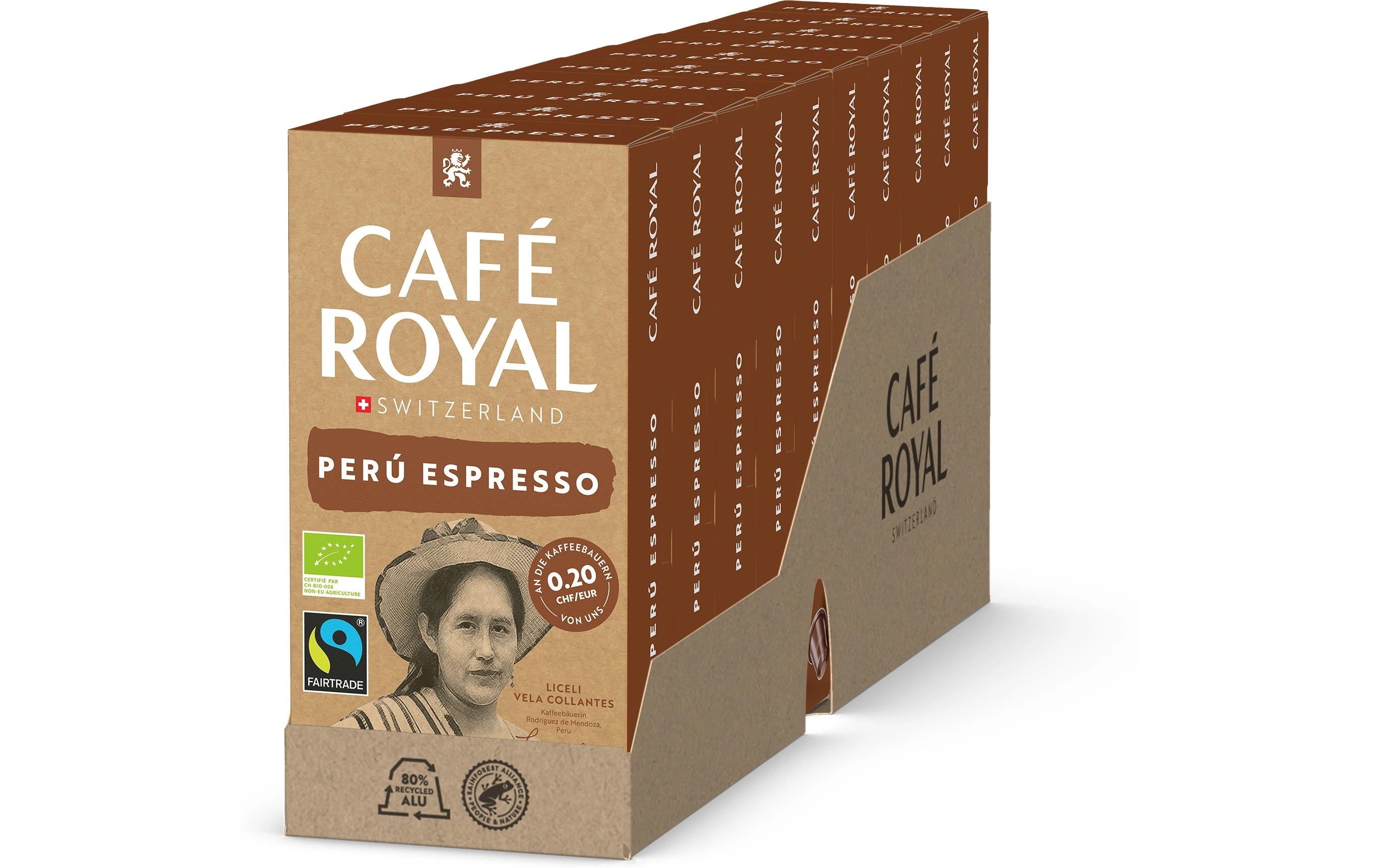 Café royal Peru – Kapseln für Nespresso – Espresso, Bio, Fairtrade, 100 Kapseln
