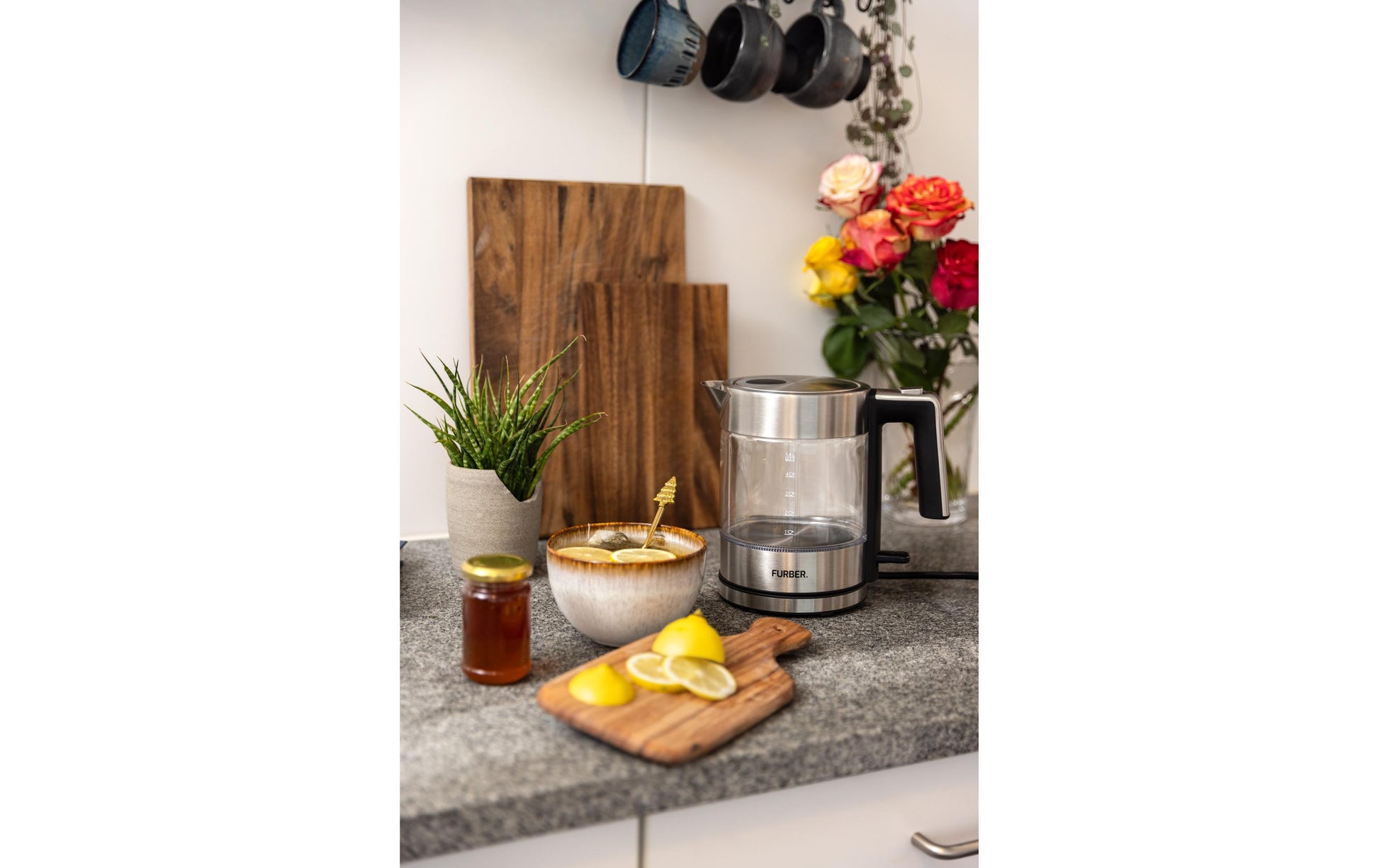Furber. Furber Wasserkocher – 1 l, Glas, F01827