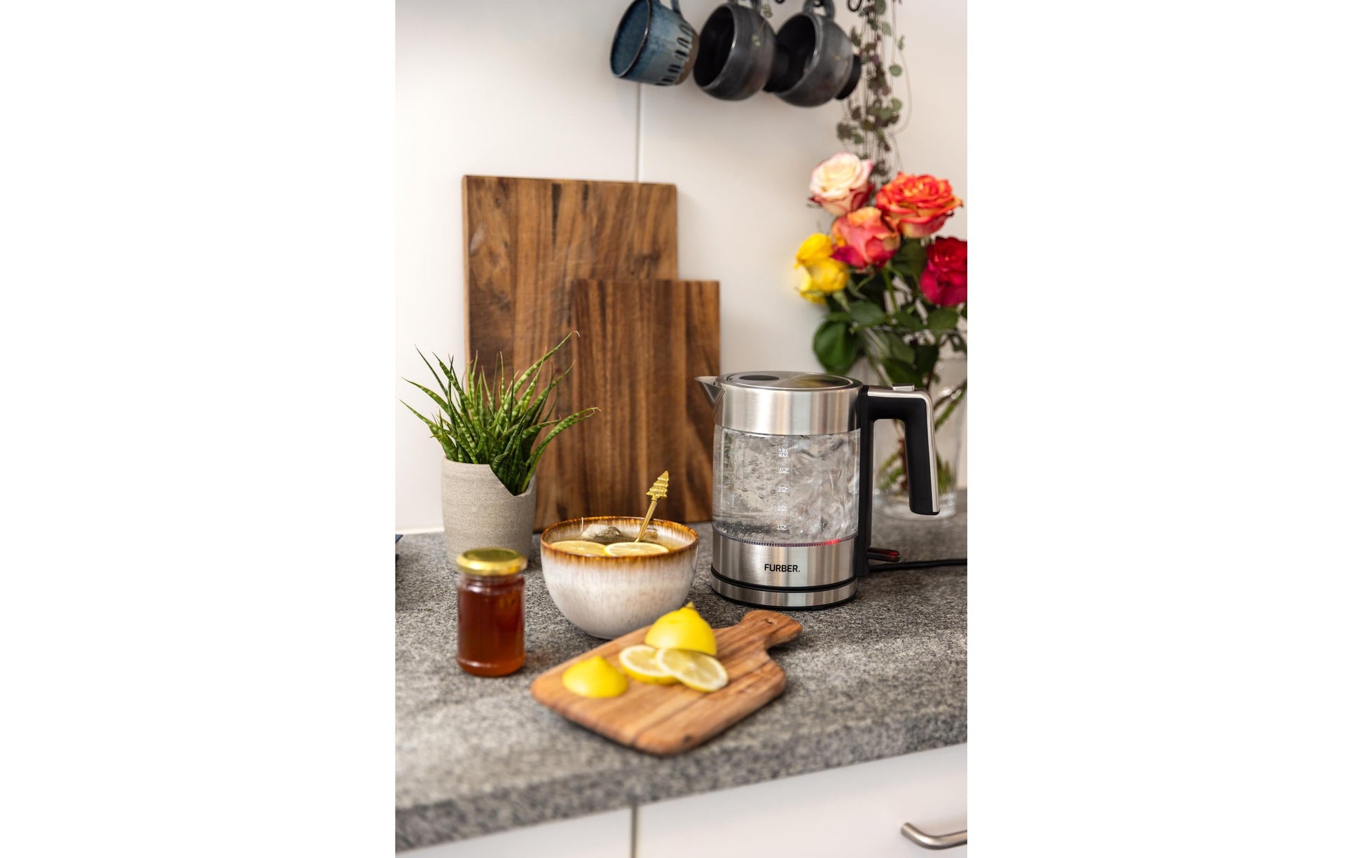 Furber. Furber Wasserkocher – 1 l, Glas, F01827