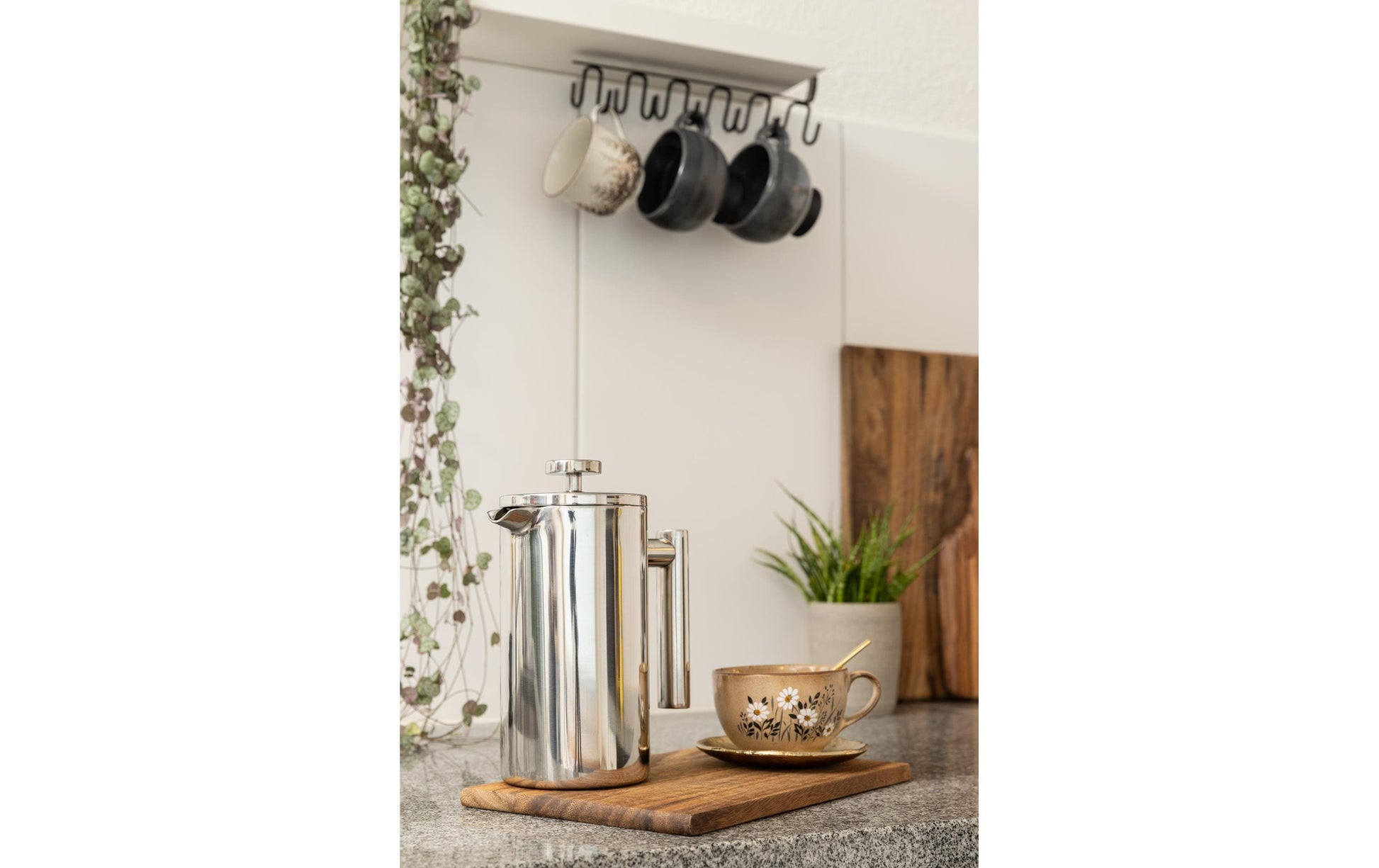 Furber. Furber French Press / Kaffeebereiter – 0,4 l, 3 Tassen, Edelstahl, 14 × 16,5 × 7,5 cm