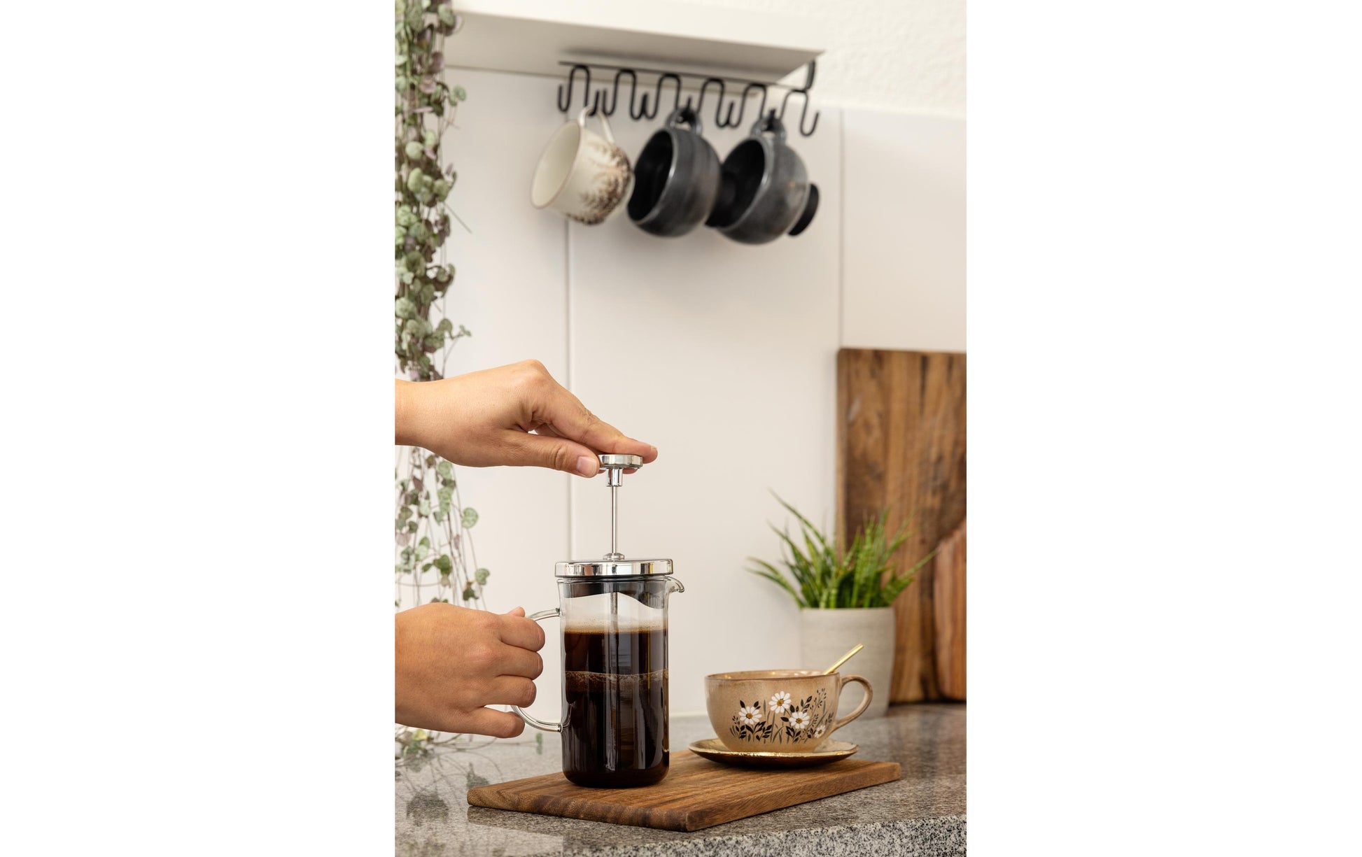 Furber. Furber French Press / Kaffeebereiter – 1 l, 8 Tassen, Glas, Schwarz