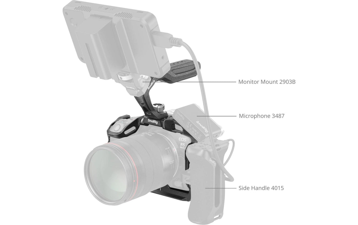 SmallRig 4976 Black Mamba Cage-Kit – für Canon EOS R5 Mark II – Aluminium, 173,6 × 129,2 × 183,5 mm – Schwarz