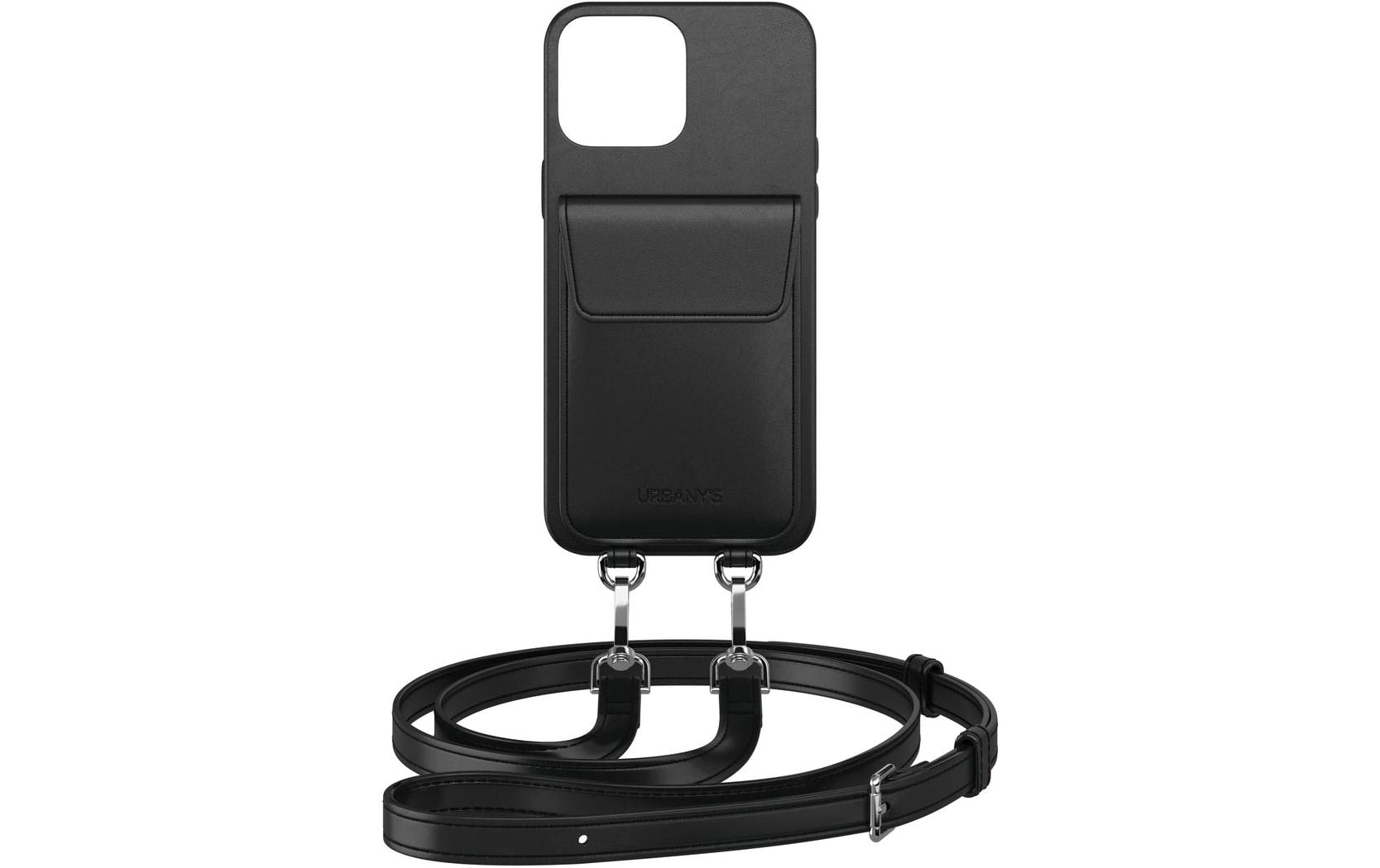 Urbany's Necklace-Hülle – für Apple iPhone 16 Plus – Night Owl – Recycling-Leder, mit Kartenfach