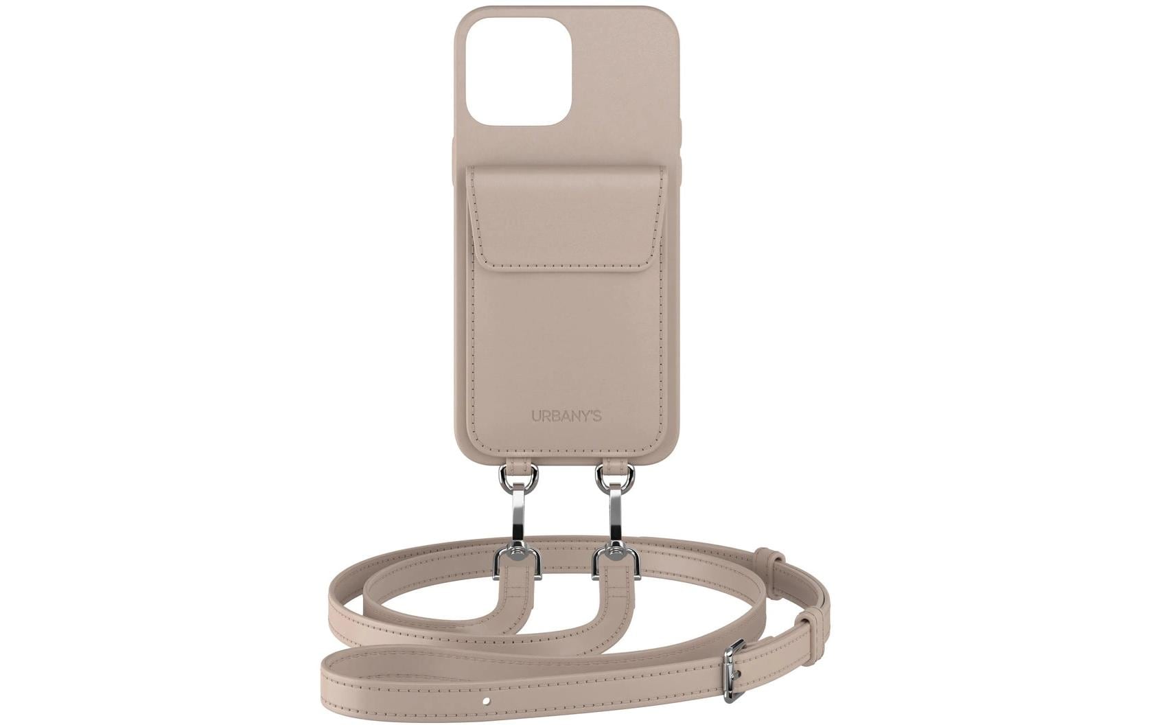 Urbany's Urbanys – Halskette-Hülle – für Apple iPhone 16 Plus – Beach Beauty – Recycling-Leder, mit Kartenfach