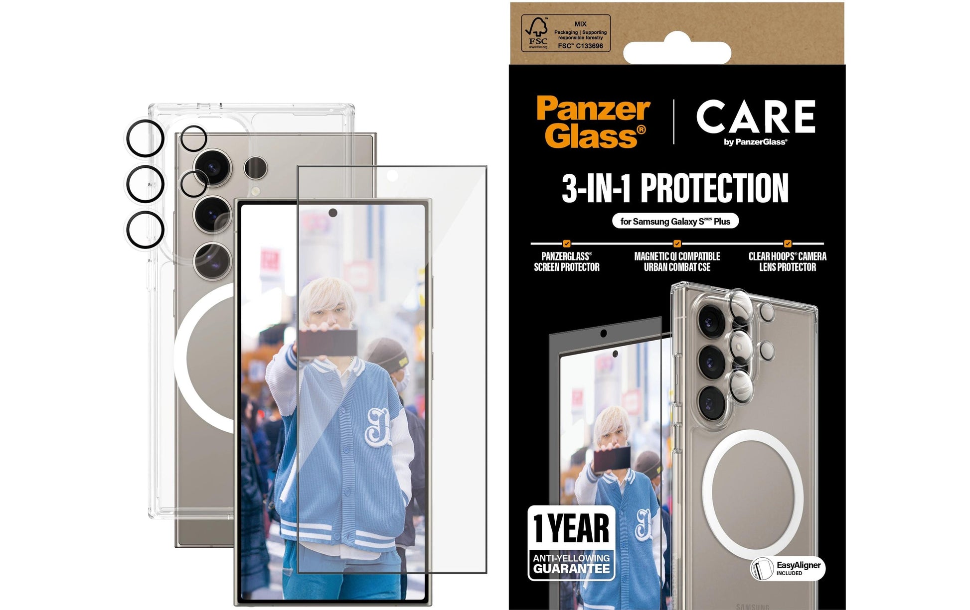 PanzerGlass Displayschutz (Panzerglas), Ultra-Weit Passend – für Galaxy S25 Ultra – mit Applikator