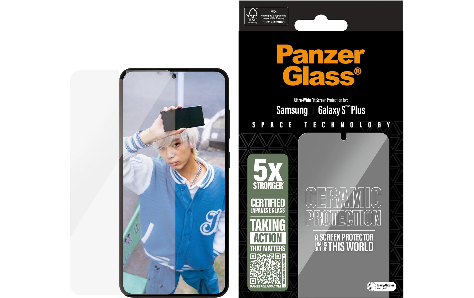 PanzerGlass Backcover Ultra Wide Fit Ceramic – für Samsung Galaxy S25+ – transparent