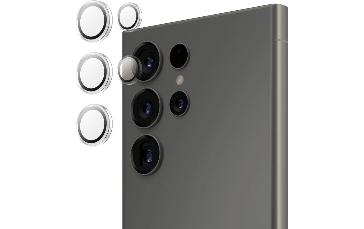 PanzerGlass Hoops – Kameraschutz – für Samsung Galaxy S25 Ultra, Gehärtetes Glas+Silikon, Transparent