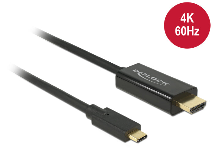 DeLOCK USB-C auf HDMI Kabel 4K 60 Hz – 1 m – für Geräte mit USB-C (DisplayPort Alt Mode oder Thunderbolt 3)