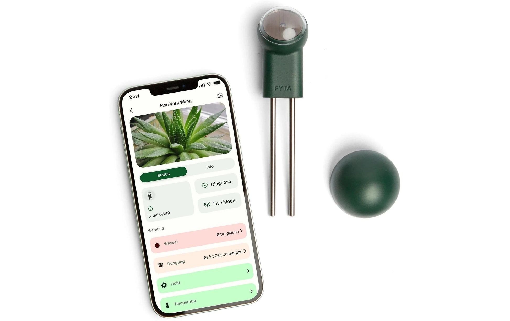 FYTA Beam Single – Sensor – Topfbewässerung, Akku/USB, Grün