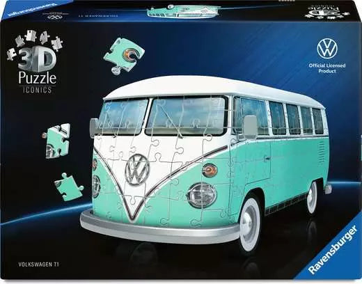 Ravensburger Iconics 3D Puzzle Volkswagen T1 – 162 Teile – 30 × 14 × 14,5 cm – ab 8 Jahren