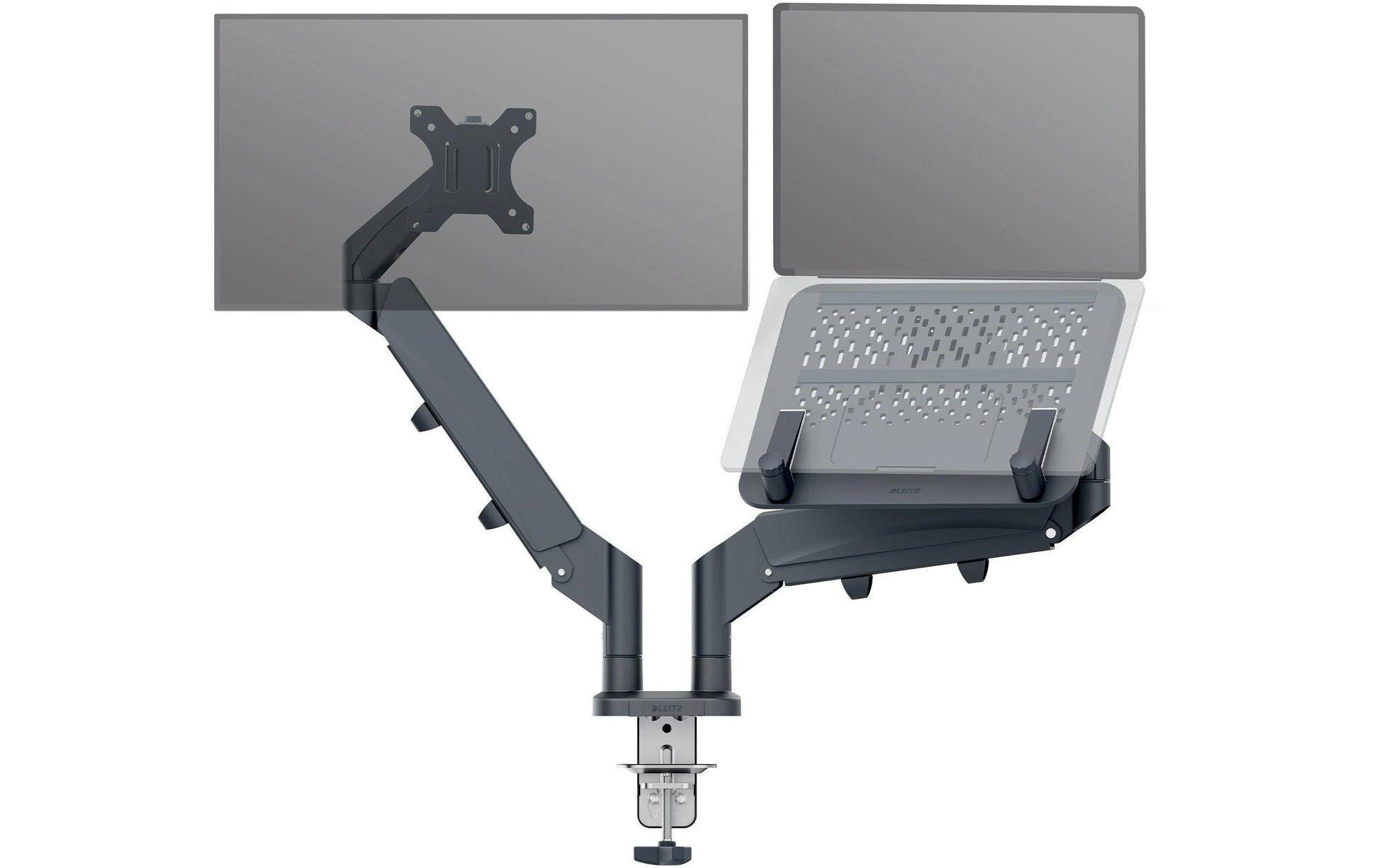 Leitz Ergo 65380089 – Monitorarm, Tischklemme/Tischdurchführung, bis 32", VESA 75 × 75/100 × 100 mm, 9 kg