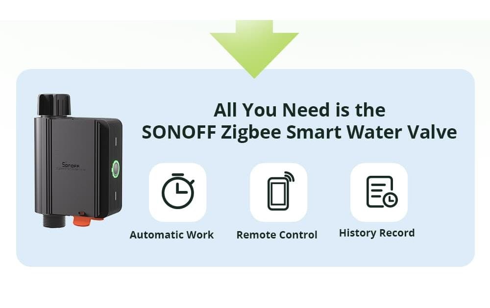 Sonoff Zubehör – Zigbee-Wasser-Ventil – für Google Assistant, Amazon Alexa