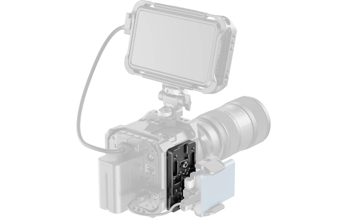 SmallRig 4887 Käseteller – Aluminium, 90 × 50 × 10 mm, 1/4"‑20, 3/8"‑16 Gewinde, Schrauben enthalten