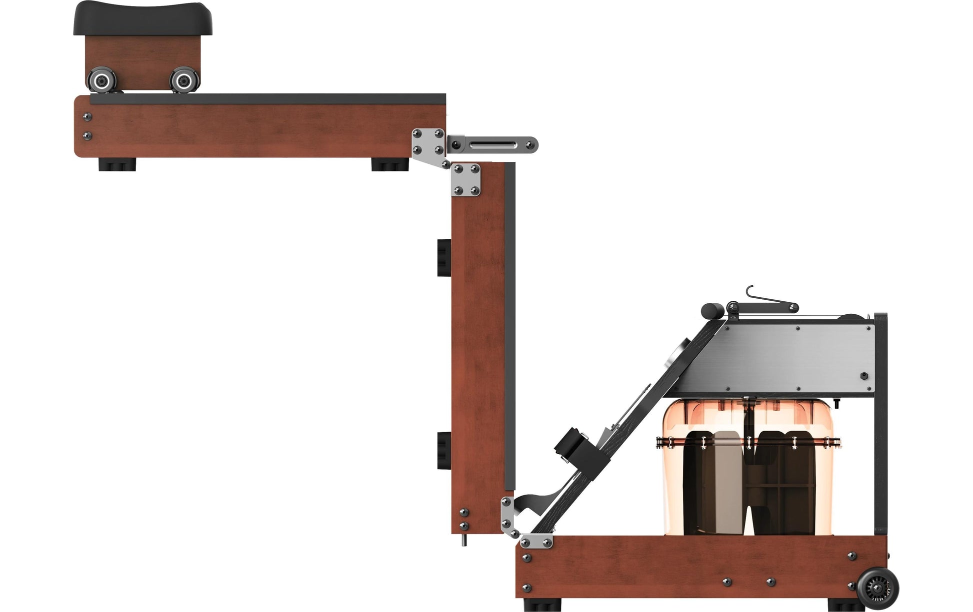 Kingsmith WM10 Rudergerät – Roteiche – Dunkelbraun – Wasserwiderstand, faltbar – 580 × 500 × 1940 mm