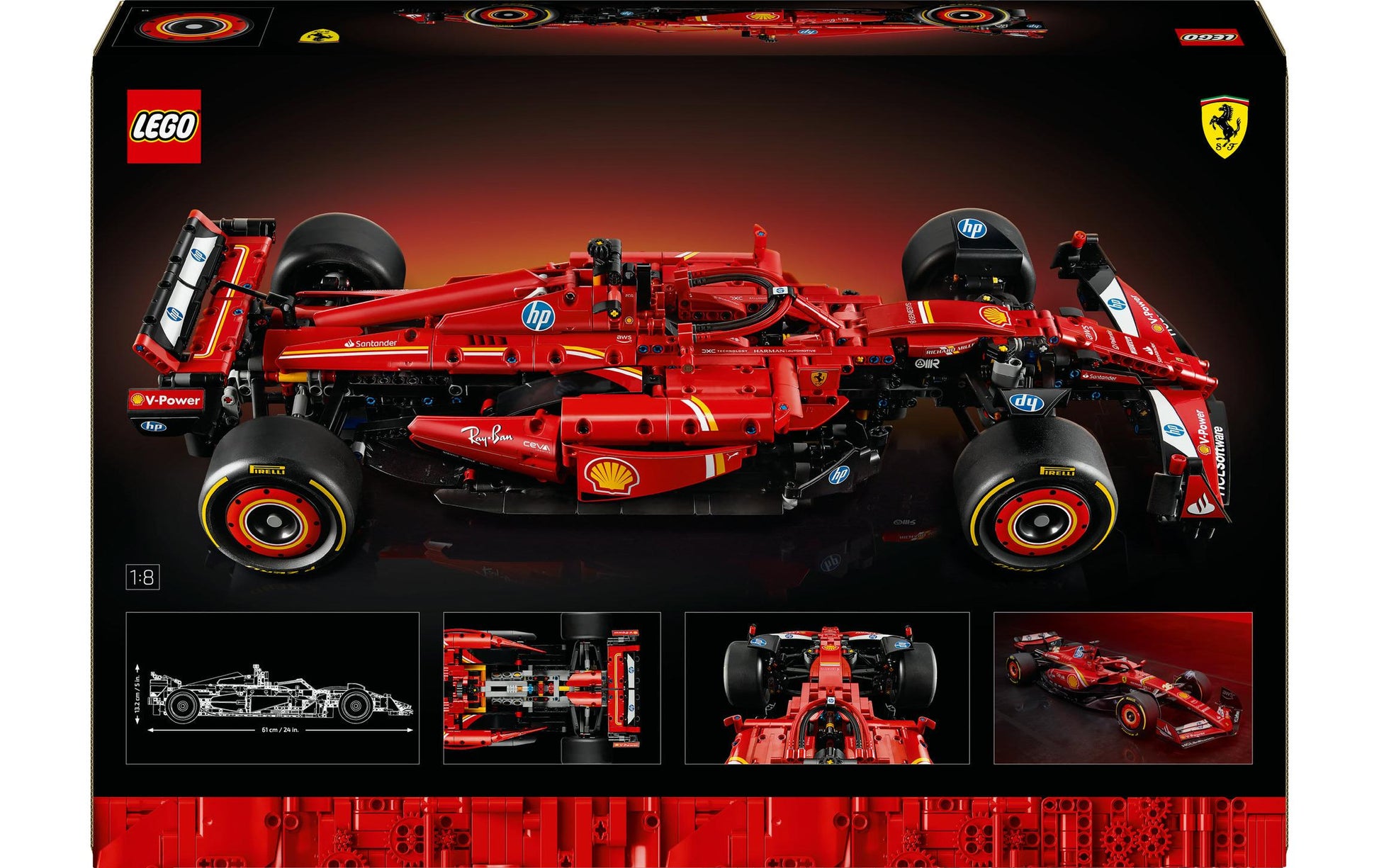 LEGO Technic Ferrari SF-24 Bausatz – 1361-teilig – 37,8 × 10,3 × 55,5 cm – ab 18 J.