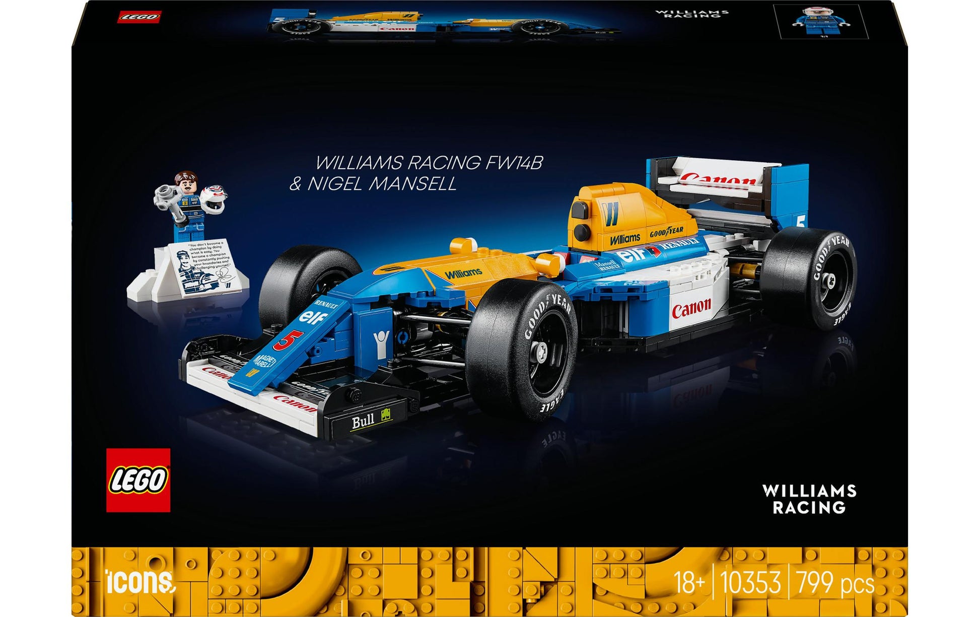 LEGO 3D Puzzle Williams Racing FW14B – 799 Teile – 26,2 × 7,1 × 38,2 cm – ab 18 Jahren