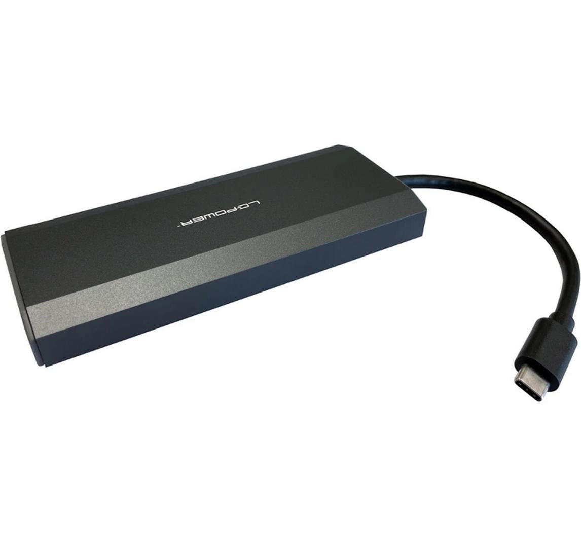 LC-Power LC-C-multi-7 M2 Multiport-Adapter – USB-C, 1× HDMI, 2× USB-A, 1× USB-C, 100 W PD, für Windows/Mac