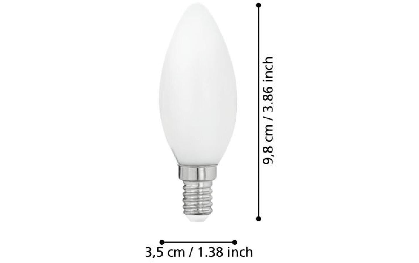 EGLO Leuchtmittel E14 Kerzenform – Warmweiss 2700 K, 470 lm, 4 W – IP20 – 1 Stk. – Glas