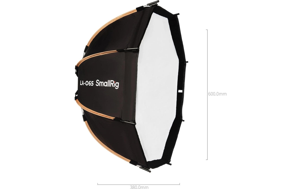 SmallRig LA-O65 Achteck-Softbox – 65 cm, Tiefe 380 mm – für Bowen COB-Licht – Schwarz