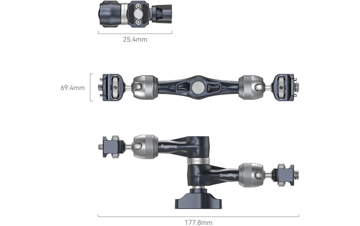 SmallRig Rosetten-Magic-Arm (7) Montagearm – Traglast 3,5 kg, 1/4"-Gewinde – Aluminium/Edelstahl
