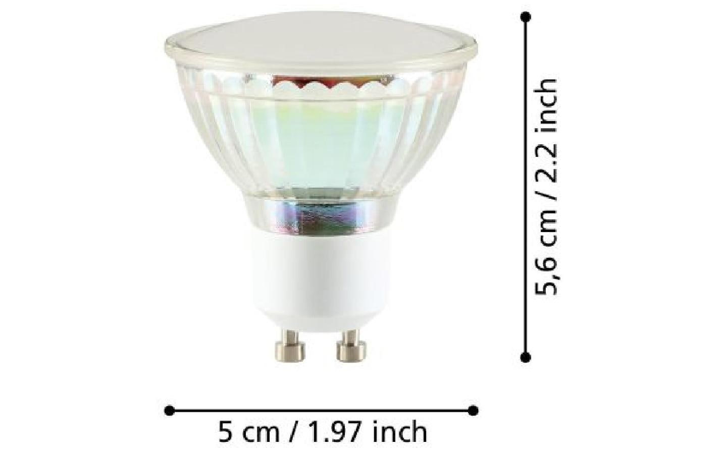 EGLO LED-Leuchtmittel GU10 – Warmweiss 3000 K, 400 lm, 4,6 W – IP20 – 2 Stk., Glas