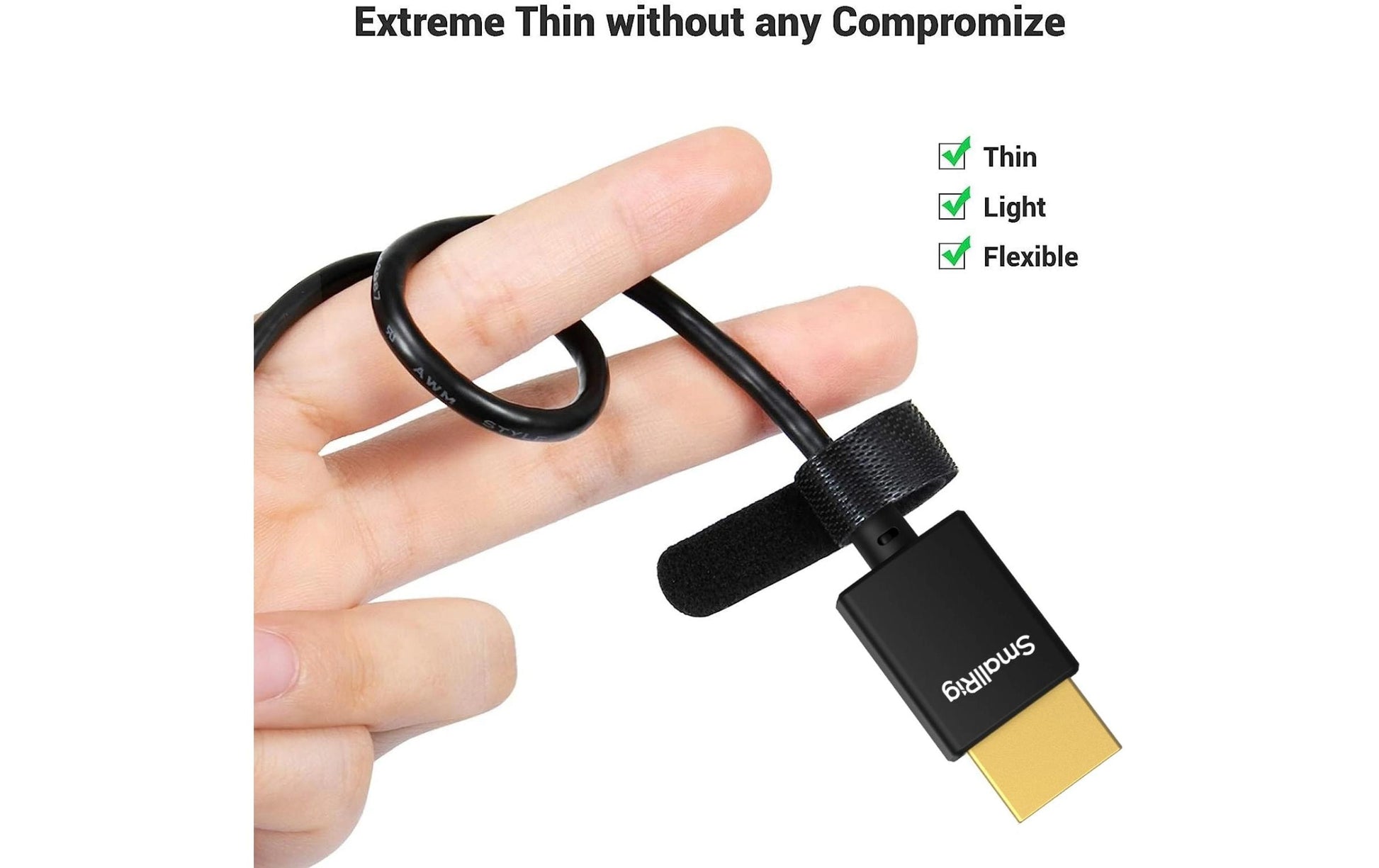 SmallRig Micro-HDMI auf HDMI Kabel HDMI 2.0 4K 60 Hz – 1 m – für Geräte mit Micro-HDMI-Anschluss