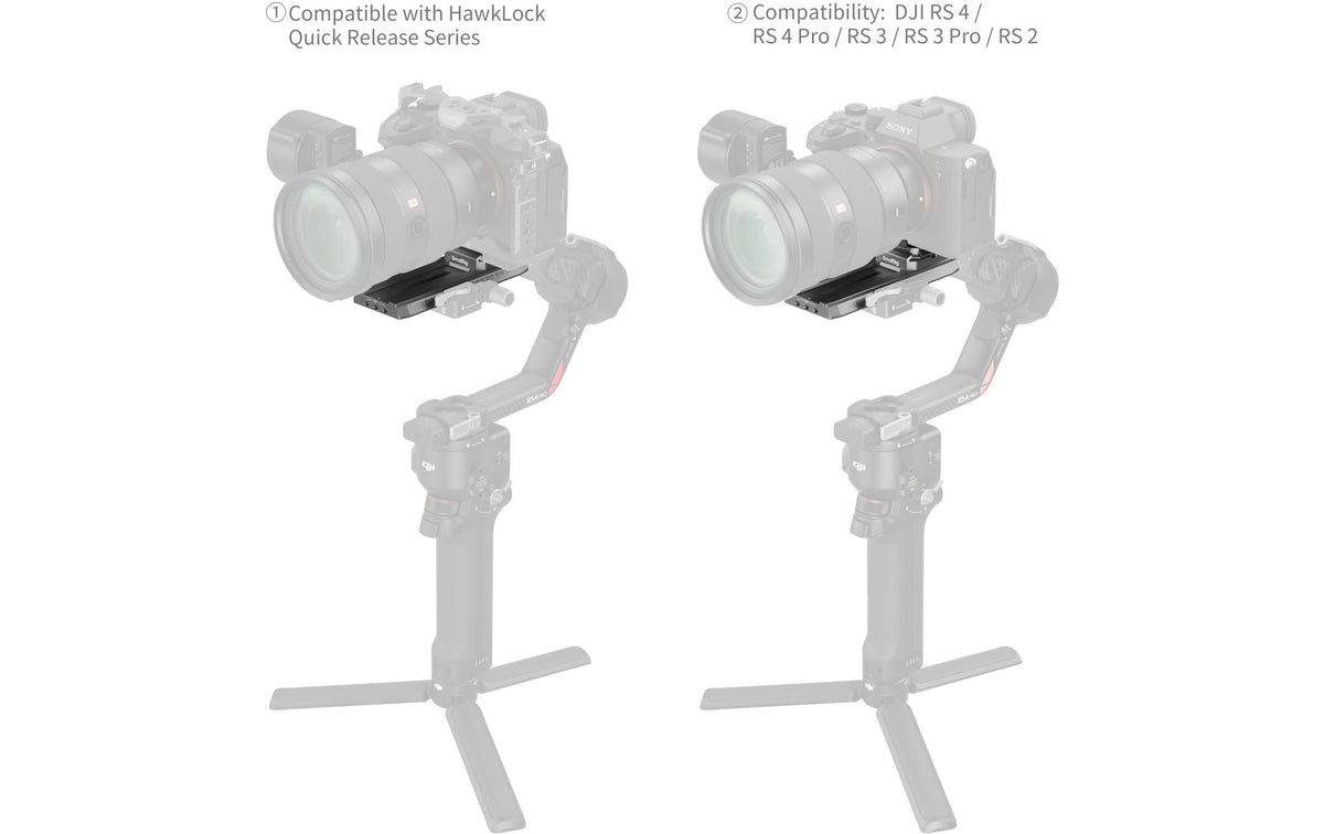SmallRig HawkLock H38 QR-Platte – 134,6 × 62,6 × 29,5 mm – für DJI RS 3 Mini, RS 3, RS 4 und andere – Schwarz