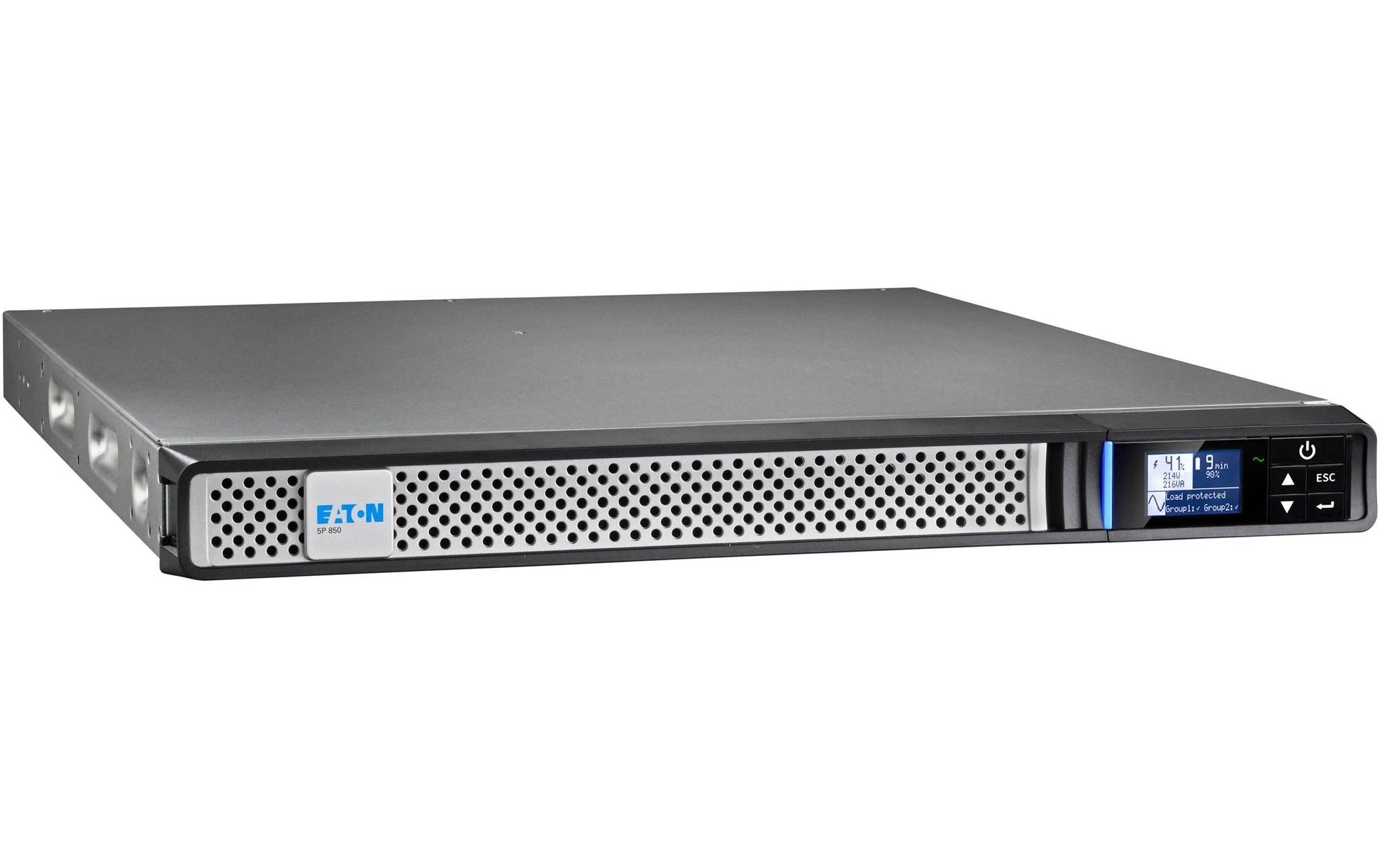 Eaton 5P850IRG2 – USV Line-Interaktiv, 0,9 kVA/680 W, Rack 1U, 4× IEC (C13), VRLA, LCD