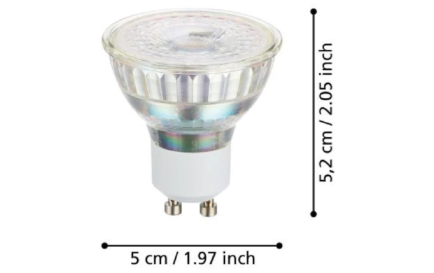 EGLO LED-Leuchtmittel GU10 Twistline – 345 lm, 4,5 W, Warmweiss 3000 K, 90° – 2 Stk. – Klar