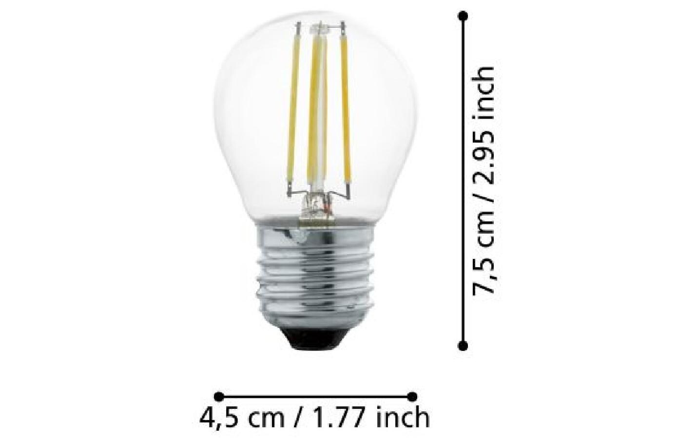 EGLO LED-Leuchtmittel E27 A-Form – Warmweiss 2700 K, 350 lm, 4 W – IP20 – 1 Stk. – Transparent, Glas