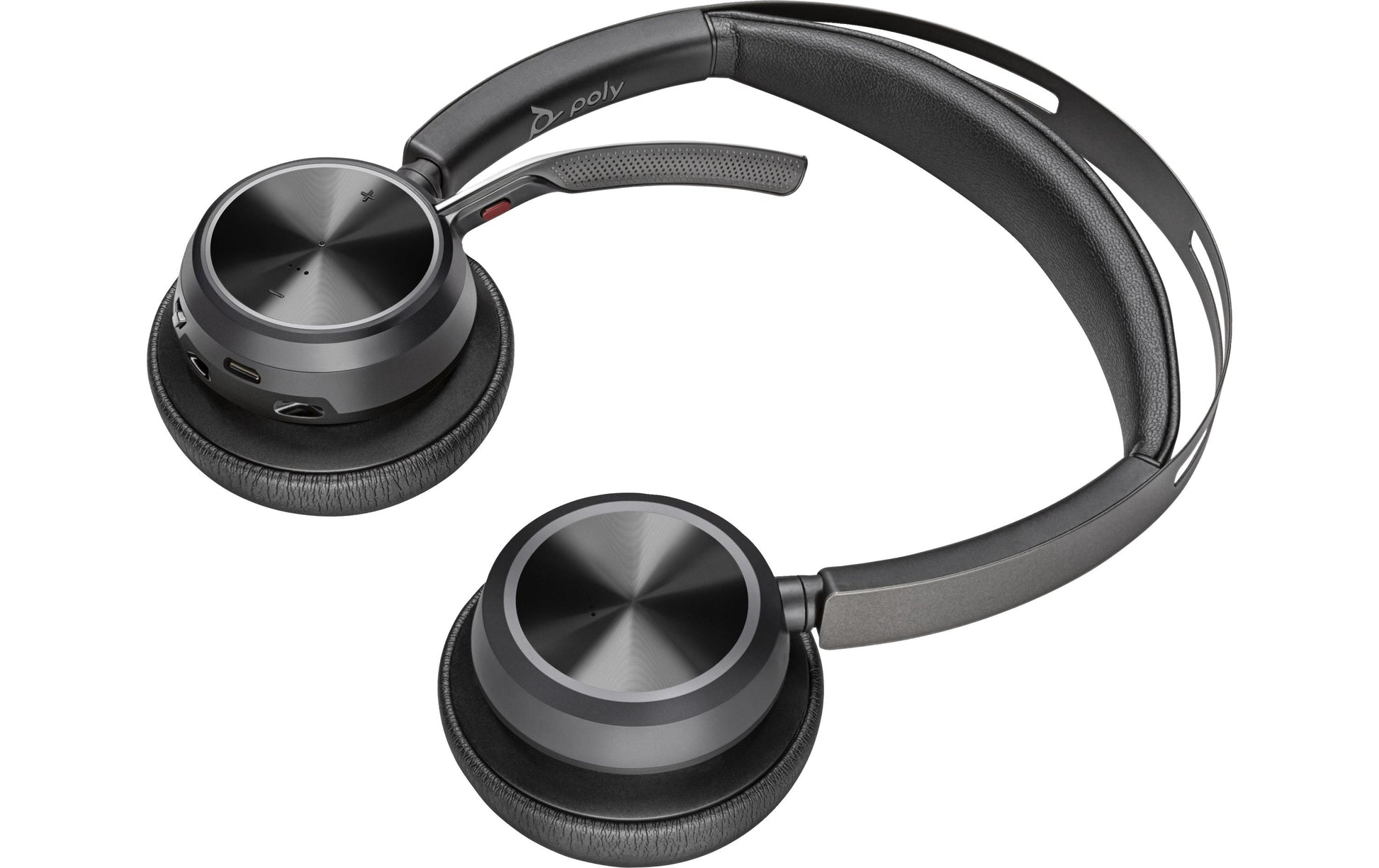 Poly Voyager Focus 2 Office-Headset – On-Ear, Stereo, BT, USB-C, ANC, Schwarz, BT 5.1