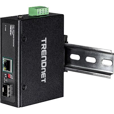 TRENDnet TI-PF11SFP Medienkonverter SFP zu RJ-45 – Gigabit SFP Single-/Multimode, bis 40 km, 1× RJ-45 – IP30