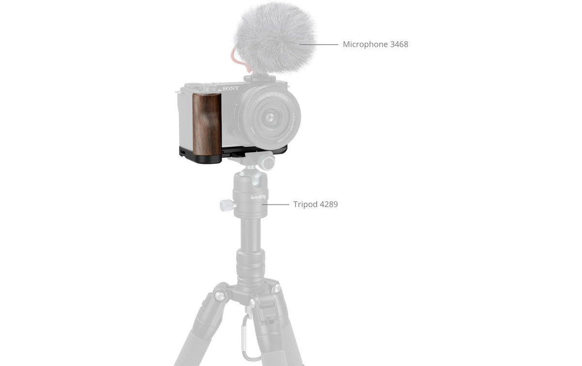 SmallRig 4864 Montageplatte – L-Form, 1/4"-Gewinde – für Sony ZV-E10 II – Schwarz/Rosenholz