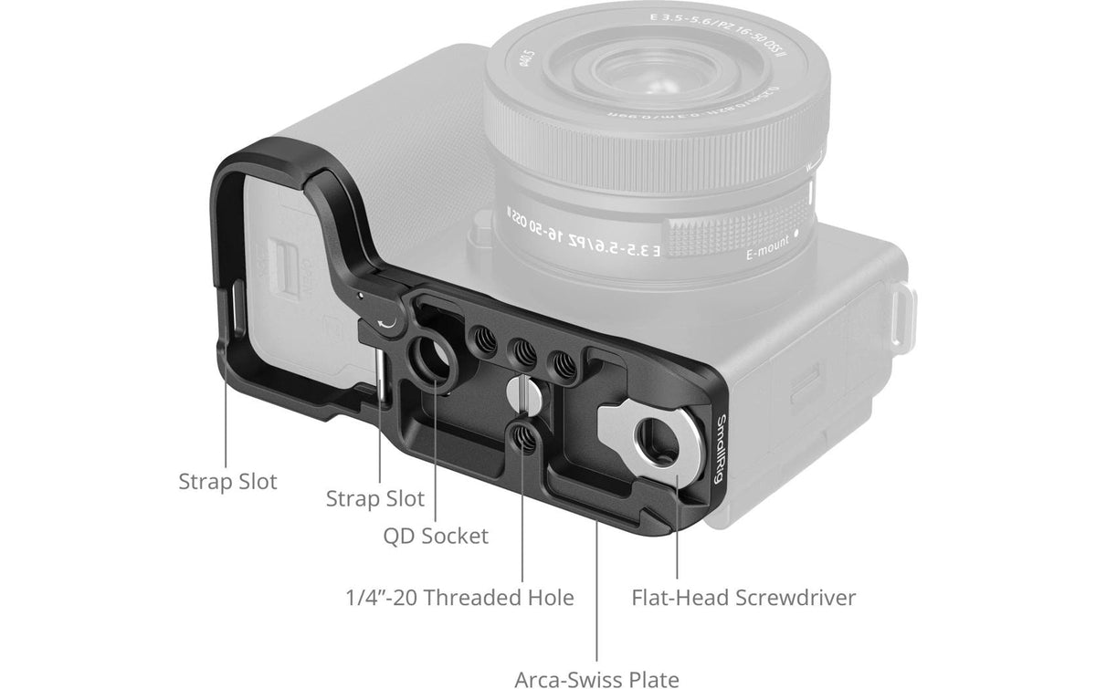 SmallRig 4950 Grundplatte – Aluminium/Edelstahl, Schnellfreigabe, 115,1 × 54,4 × 11 mm, 1/4"-20 – für Sony ZV‑