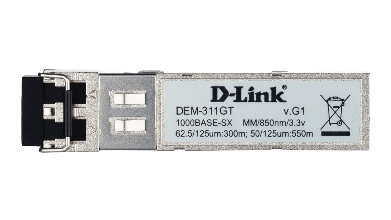 D-Link DEM-311GT SFP-Transceiver – 1 Gbit/s, SX (Multimode), 850 nm, 550 m, LC, Hot-Plug – Metallisch