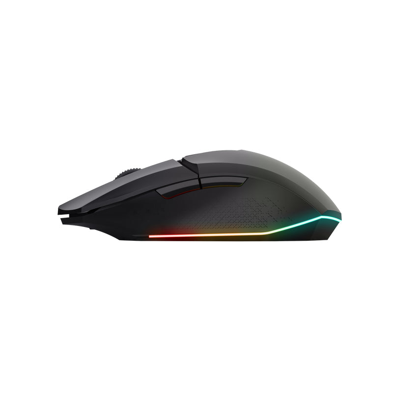 Trust GXT110 Felox – Gaming-Maus – Kabellos (2,4 GHz), 4800 DPI, RGB-Beleuchtung, beidhändig, Schwarz