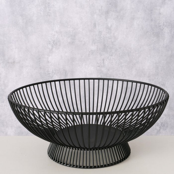 Boltze Früchteschale Balu – Ø 25,4 cm, H 10,0 cm, Eisen, Schwarz