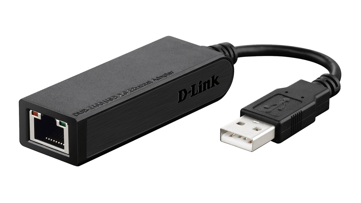 D-Link DUB-E100 Netzwerkadapter USB-A zu RJ-45 – 10/100 Mbit/s, 1× RJ-45, USB 2.0 – für Windows/Mac/Linux