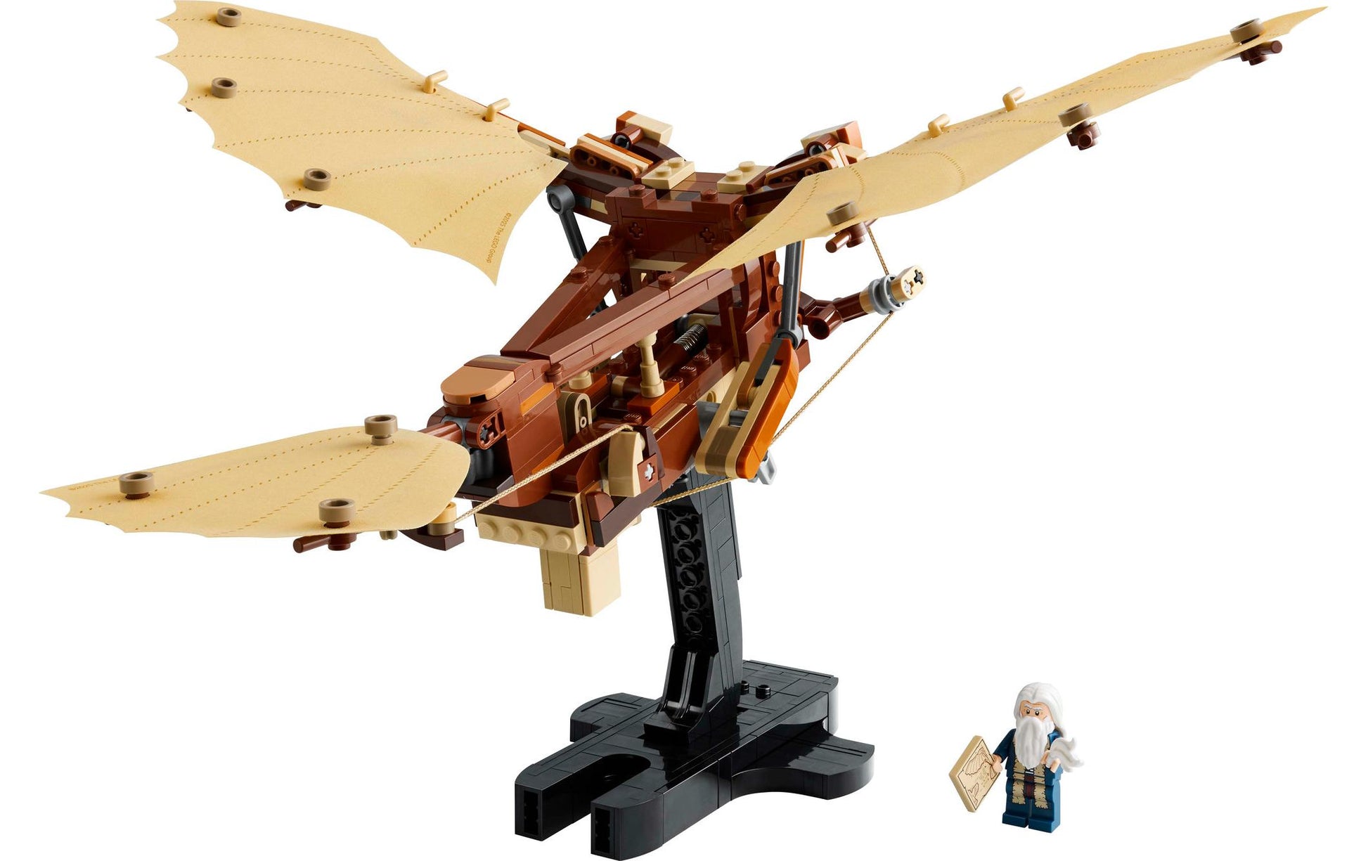 LEGO Icons 3D-Puzzle Leonardos da Vincis Fluggerät – 493 Teile – 26,2×5,9×28,2 cm – ab 18 J.