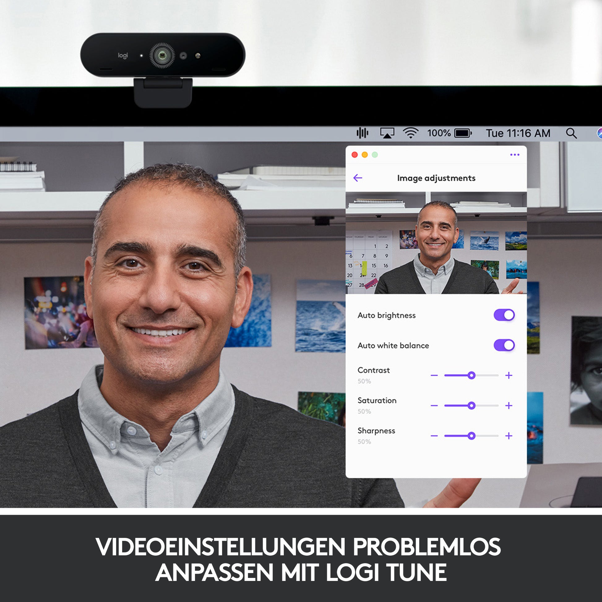 Logitech Brio Stream 4K – Webcam – 4K, Windows Hello, Mikrofone mit Geräuschunterdrückung