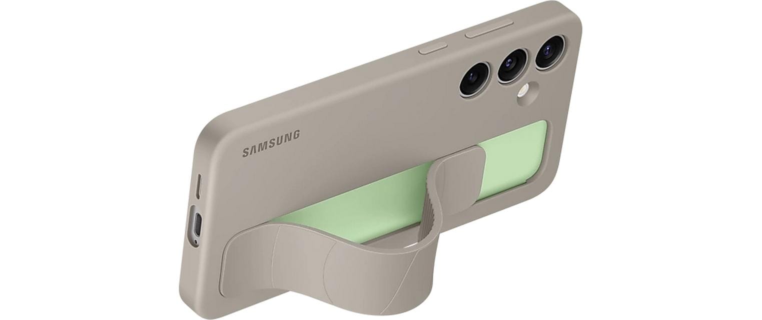 Samsung Backcover – für Samsung Galaxy S25+ – grau – Silikon – mit Ständer