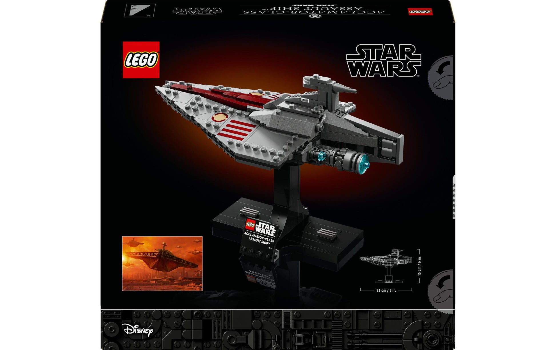 LEGO Assault Ship der Acclamator-Klasse Bauset – Star Wars – 450-teilig – 26,2×5,9×28,2 cm – ab 18 J.
