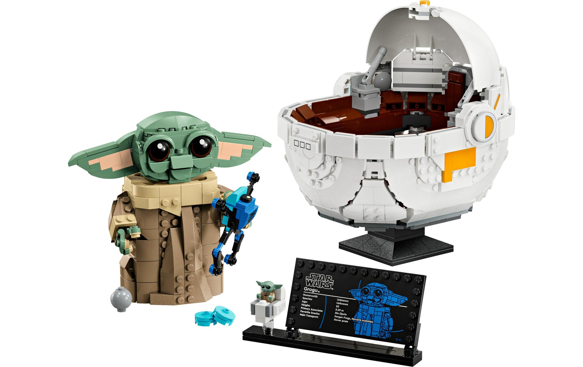 LEGO Grogu in seiner Repulsorwiege 3D-Puzzle – 1048-teilig – Star Wars – 38,2×9,4×26,2 cm – ab 10 J.