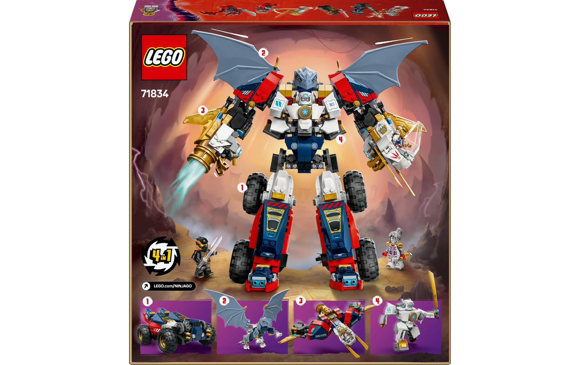 LEGO NINJAGO Zanes Ultra-Kombi-Mech Bauset – 1187-teilig – 37,8 × 9,4 × 35,4 cm – ab 9 J.
