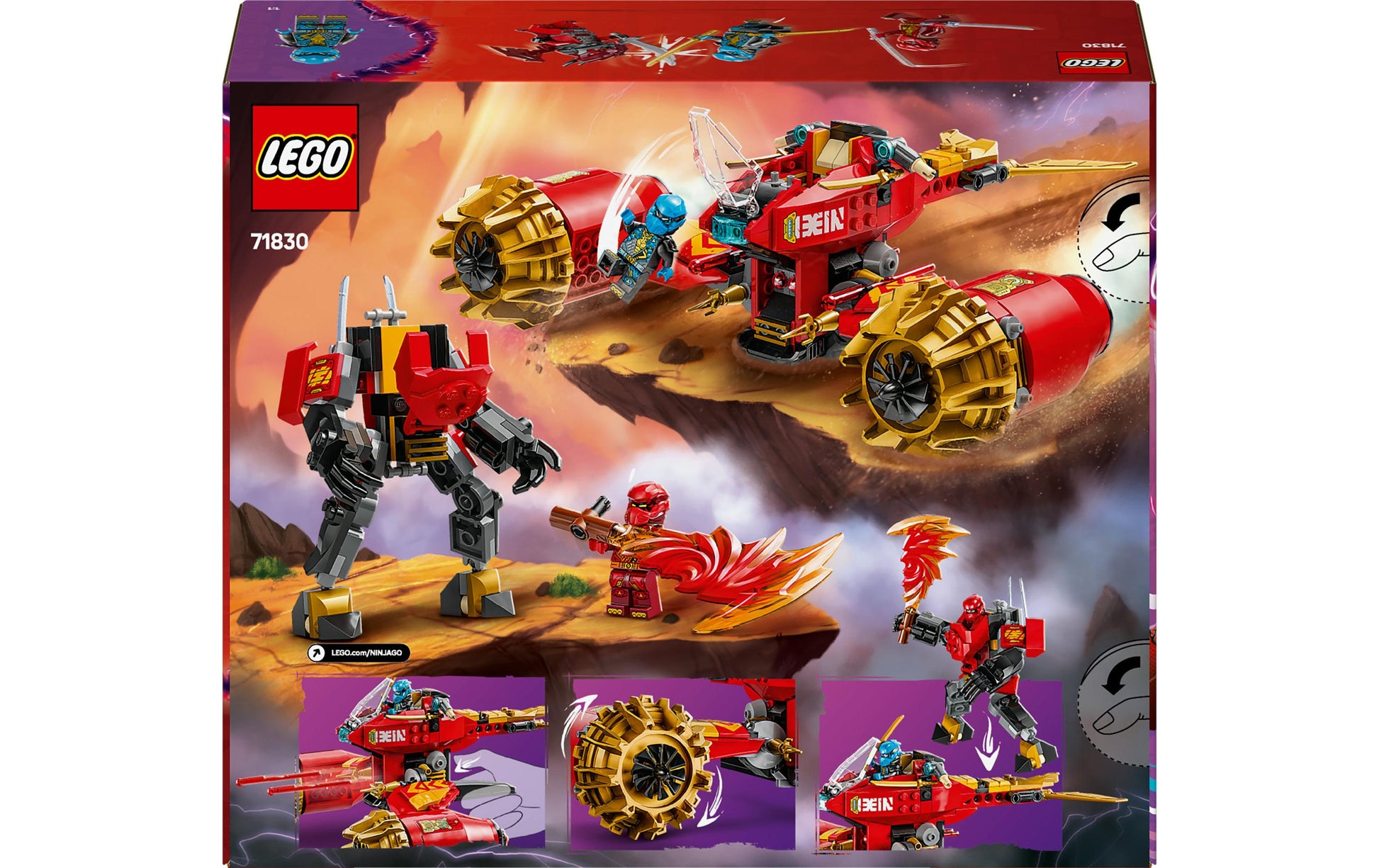 LEGO Ninjago Set Kais Sturmreiter-Mech – 333-teilig – 22,2×7,6×26,2 cm – ab 7 J.