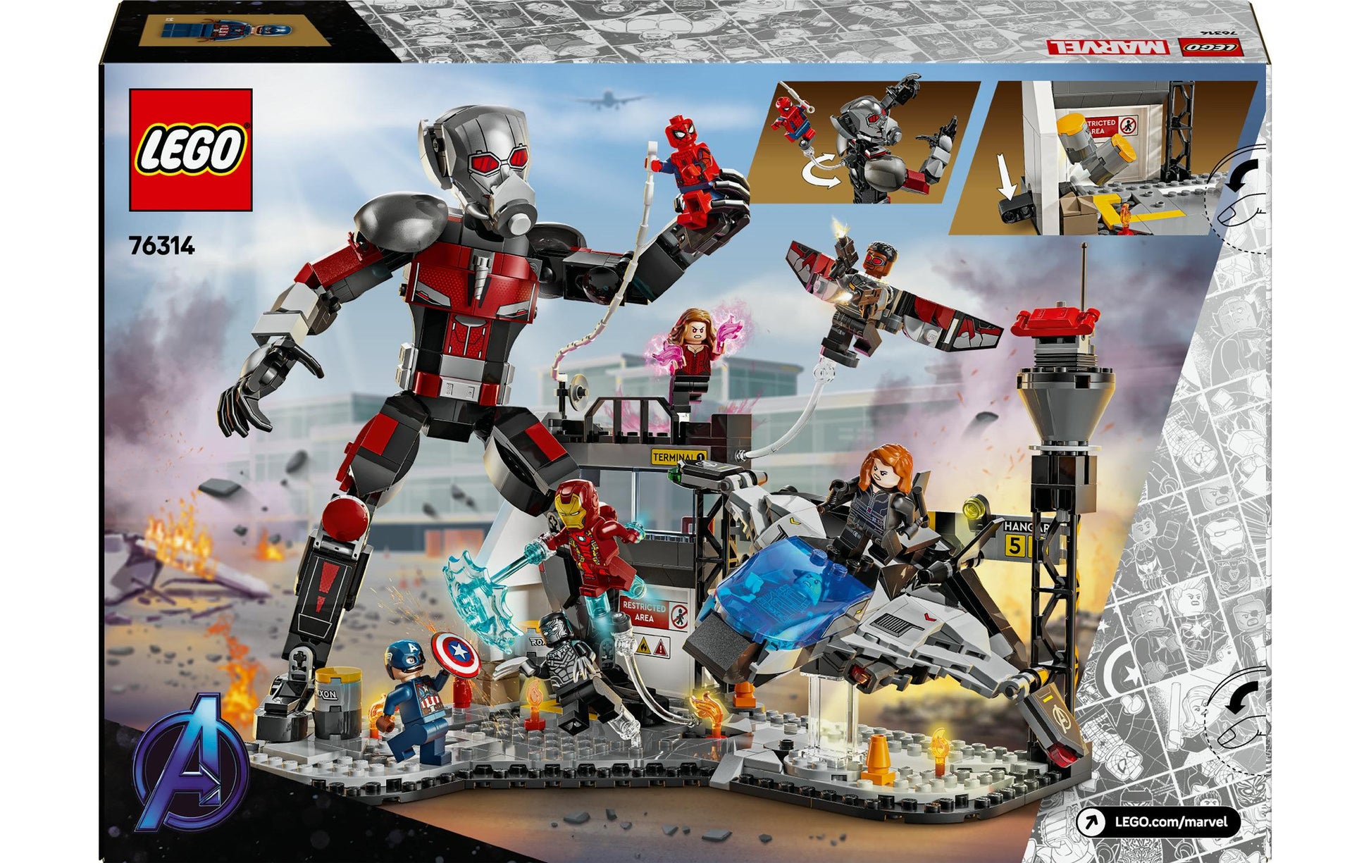 LEGO Marvel Super Heroes Captain America: Civil War Bauset – 736-teilig – 26,2 × 7,1 × 38,2 cm – ab 10 J.